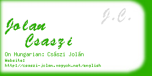 jolan csaszi business card