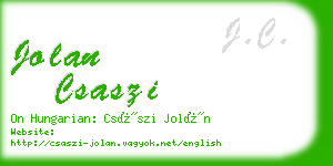 jolan csaszi business card